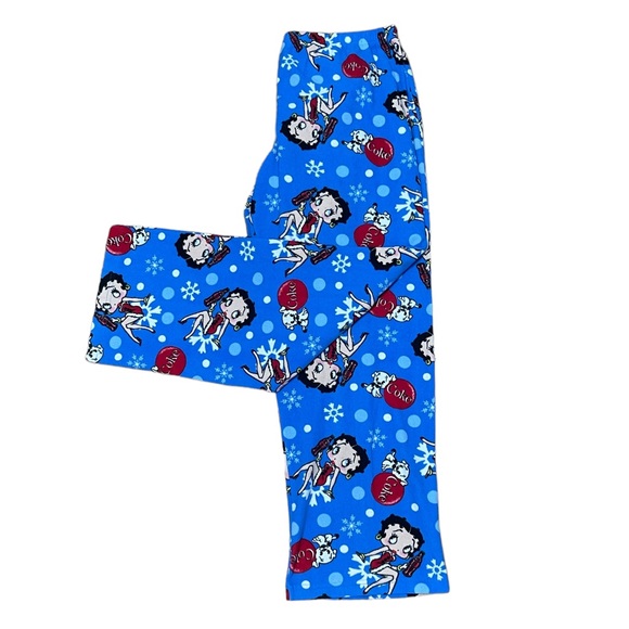 Other - 2008 Betty Boop Coca-Cola Coke Fleece PJ Bottoms Medium Light Blue